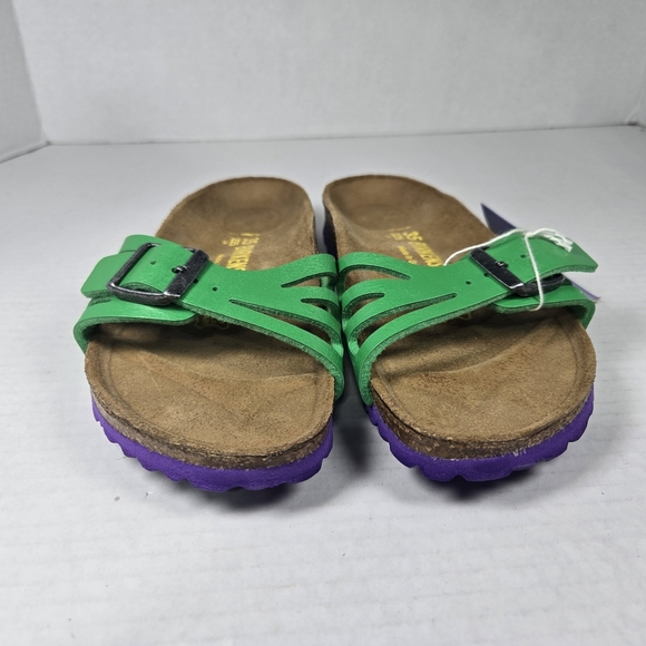 Birkenstock Molina Birk-flor Graceful Green Slide Sandal Size EU 35 Nar W4 or Y2 - Picture 3 of 10